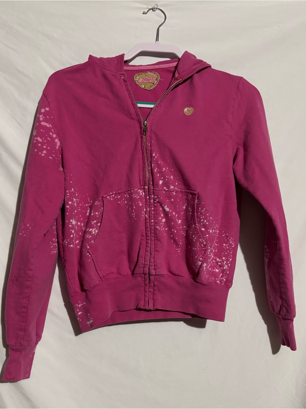 RARE Vintage Y2K Primp Pink Ice Cream Splatter Zip-Up Hoodie & Joggers Set